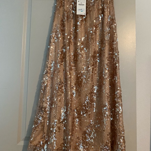 ZARA LONG SEQUIN SKIRT - Picture 4 of 7
